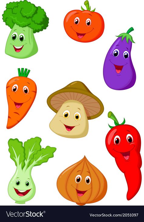 Cartoon Vegetables, Vegetables Drawing, Cute Vegetables, Fruits And Vegetables Pictures, Vegetable Drawing, Inkscape Tutorials, Vegetable Cartoon, Vegetable Pictures, Food Kawaii