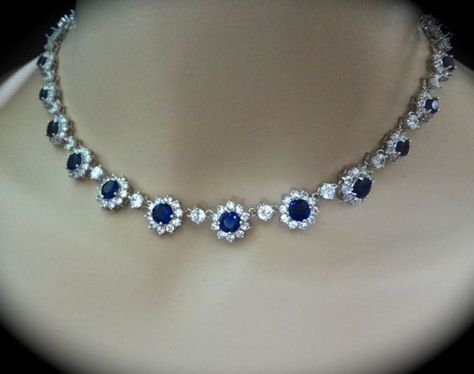 Sapphire Necklaces | Gems Gallery Bridal Pendant, Bride Necklace, Blue Sapphire Necklace, Bridal Fashion Jewelry, Jewelry Blue, Sapphire Necklace, Sapphire Jewelry, Diamond Pendant Necklace, Bridal Necklace