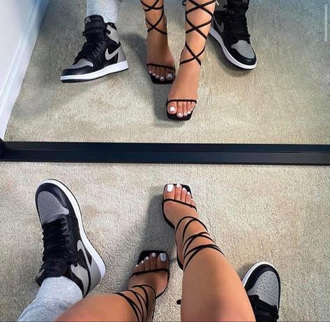 Couple Shoes Pictures, Jordan Couples, Couple Sneakers, Couple Fits, Black Relationship Goals, Couple Shoes, Cute Couple Outfits, Black Love Couples, Black Couples Goals