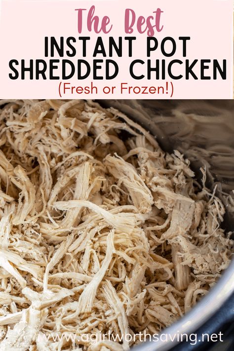 Frozen Chicken Instant Pot, Shredded Chicken Instant Pot, Chicken Breast Instant Pot Recipes, Instant Pot Shredded Chicken, Shredded Chicken Recipe, Chicken Shredded, Make Shredded Chicken, Shredded Chicken Recipes, Pulled Chicken