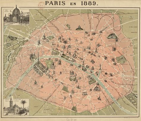 Paris 1889 map Map Of Paris Aesthetic, Paris Map Aesthetic, Paris Map Poster, Paris Scrapbook, Vintage Paris Map, Paris Room Decor, Maps Aesthetic, Map Of Paris, Paris Illustration