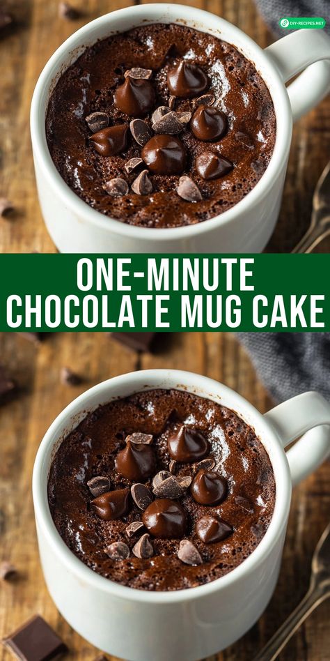 Indulge in this One-Minute Chocolate Mug Cake! Simple ingredients, quick prep, and a deliciously rich chocolate flavor. Perfect for late-night cravings!