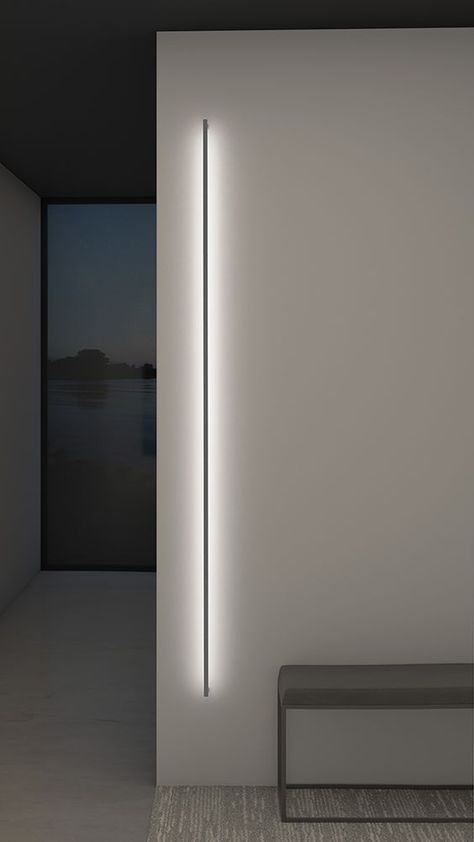 Contemporary simple long line lighting inspiration idea درج السلم, Wall Lights Living Room, Japanese Interior Design, Led Floor, Hallway Lighting, Hus Inspiration, Lighting Design Interior, Decor Essentials, Light Installation