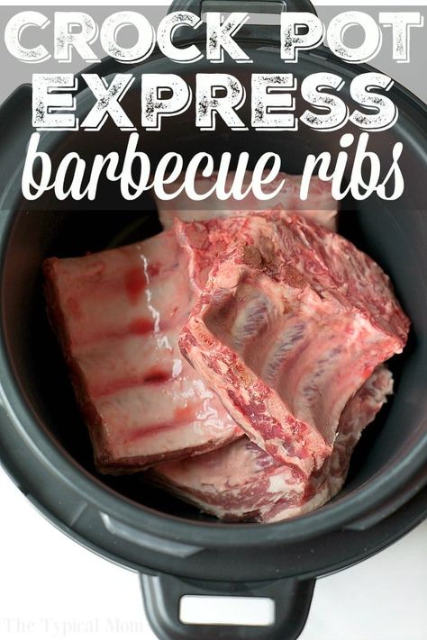 Crock Pot Express ribs recipe is the best meal ever! Tender fall off the bone barbecue ribs cooked in less than 30 minutes is now possible! #crockpotexpressribs #porkribs #beefribs #easy #barbecueribs #tender #pressurecookerribs Pressure Cooker Ribs, Crockpot Express, Crock Meals, Multi Cooker Recipes, Barbecue Pork Ribs, Easy Pressure Cooker Recipes, How To Cook Ribs, Barbecue Ribs, Ribs Recipe