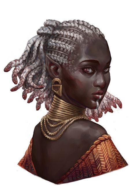 ArtStation - Medusa 01, Matej Budimir Afro Medusa Tattoo, Medusa Tattoo Black Women, Medusa Character Design, Face Markings, Dnd Portraits, Medusa Art, Black Characters, Dnd Art, Black Art Pictures