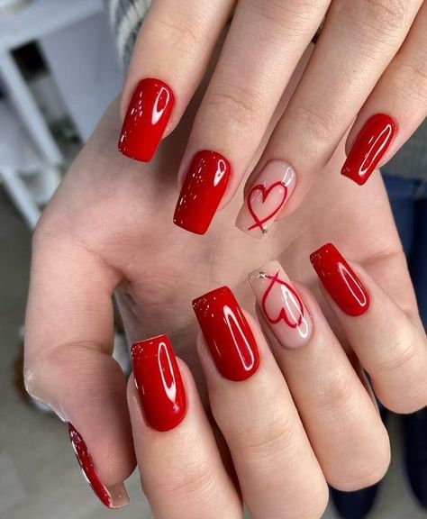 Nails 2024 Red, Red Nails Summer, Wow Nails, Hello Nails, Simple Gel Nails, Girly Acrylic Nails, Short Acrylic Nails Designs, Pink Acrylic Nails, Nail Arts