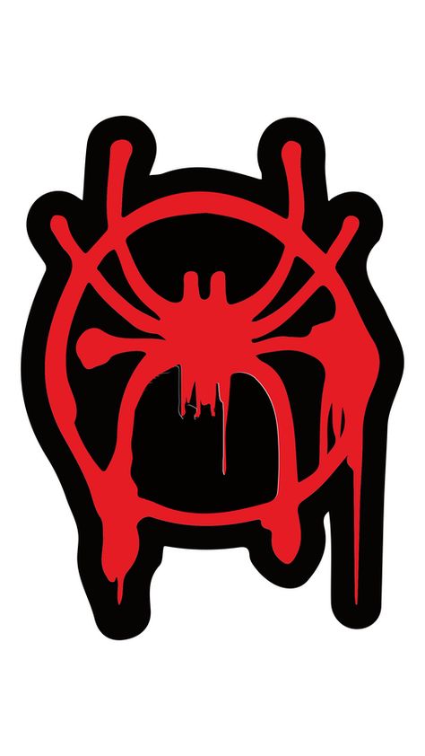 Our fanart Spider-Verse Art Sticker features the logo of Miles Morales's version of Spider-Man from Spider-Man: Into the Spider-Verse. This animated movie matches bold storytelling with striking... Spider Man Circle Logo, Miles Spider Logo, Miles Morales Painting Easy, Miles Morales Spider Symbol, Miles Morales Svg Free, Miles Morales Graffiti Stickers, Miles Morales Stickers Printable, Miles Morales Spiderman Logo, Spiderman Into The Spiderverse Party