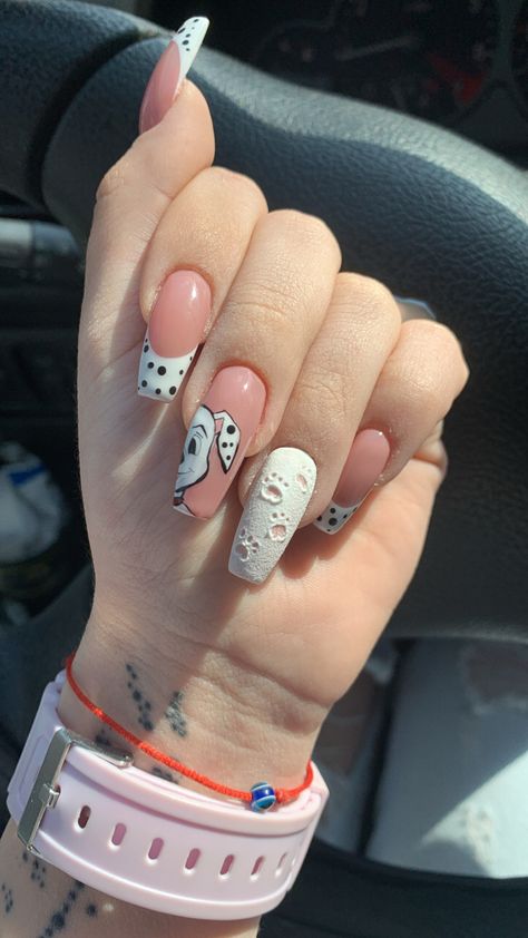 Disney Acrylic Nails, Unghie Nail Art, Wow Nails, Hello Nails, Blush Nails, Casual Nails, Dog Nails, Disney Nails, Acrylic Nails Coffin Short