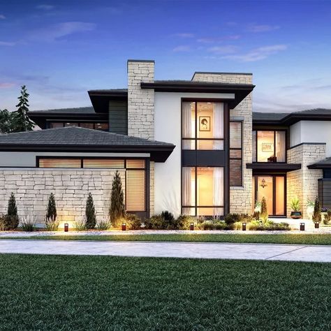 Contemporary Prairie Style Home - Contemporary - Exterior - Other - by User | Houzz Modern Prairie Style, Modern Prairie Home, Prairie Style Home, Mission Style Homes, Modern Prairie, Flint Hills, Prairie Home, Prairie Style Houses, Contemporary House Exterior