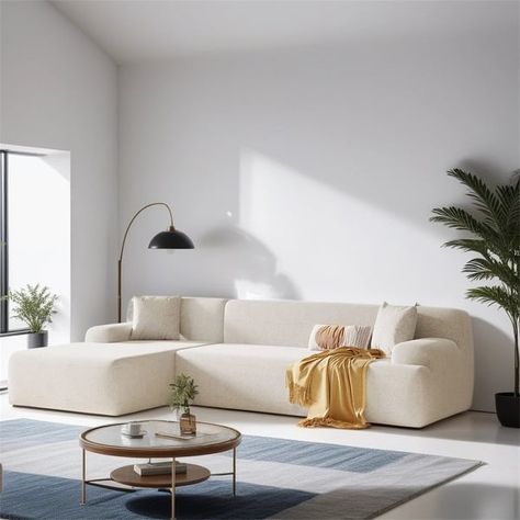 Modern Large L-Shape Modular Sectional Sofa for Living Room,Bedroom - Bed Bath & Beyond - 39947591 Cozy L Shaped Couch, Sofa And Loveseat Layout, Sofa Elevation, Sofa Design Living Rooms Indian, Sofa Design Living Rooms Luxury, Sofa Bed Guest Room, Organic Modern Home Decor, Sofa Cumbed Design, Traditional Sofas