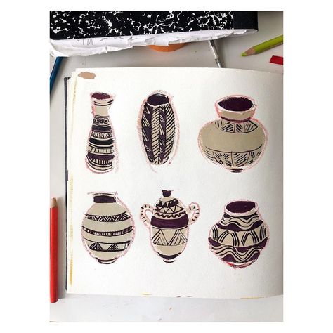 Sonia Brittain Artist on Instagram: “Sketchbook page, ceramics . #sketchbookpage #sketchbookpainting #gouacheonpaper #drawingdaily #sketchbookart” Ceramics Sketchbook, Sketchbook Inspo, Year 9, Artist Sketchbook, Sketchbook Pages, Artist On Instagram, Art Sketchbook, 3d Design, Sketch Book