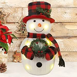 Christmas Table Decorations Red, Christmas Snowman Decorations, Lighted Snowman, Snowman Christmas Decorations, Snowman Figurine, Christmas Tabletop, Gift Card Exchange, Christmas Yard, Snowman Decorations