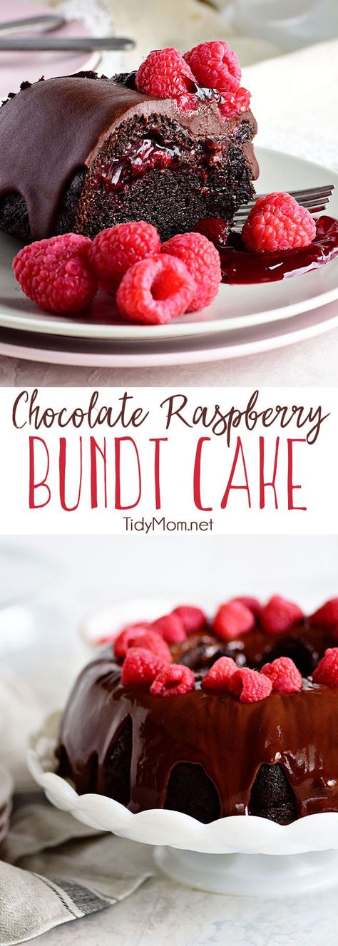 Chocolate Raspberry Truffle Cake, Yogurt Bundt Cake, Chocolate Raspberry Bundt Cake, Raspberry Bundt Cake, Raspberry Pie Filling, Chocolate Yogurt, Chocolate Bundt, Cake Video, Raspberry Recipes