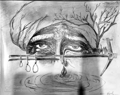 Farmer pencil art Save Water Drawing, Save Earth Drawing, Save Water Poster Drawing, Farmer Painting, Farmers Day, Buddhist Art Drawing, Drawing Competition, Pencil Sketch Drawing, Pencil Sketch Images