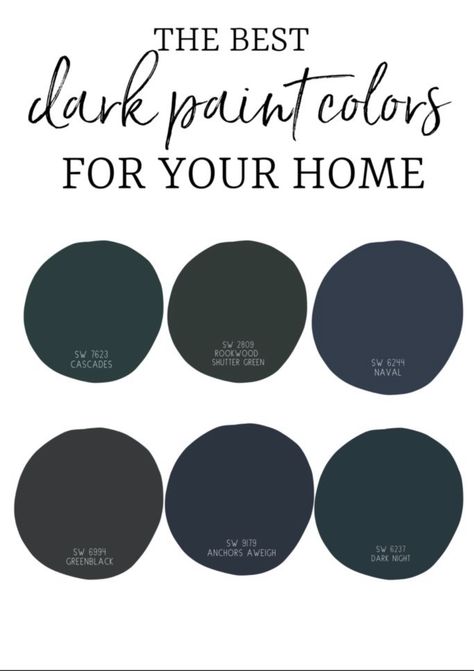 Paint For Wood Trim, Sherwin Williams Dark Night, Best Dark Paint Colors, Paint For Wood, Aesthetic Paint, Dark Wood Trim, Villa Ideas, Colors Bedroom, Best Exterior Paint