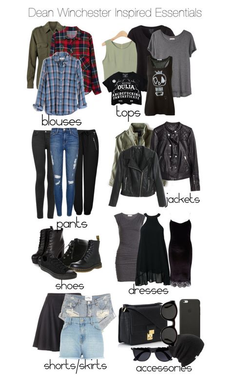 Supernatural - Dean Winchester Inspired Essentials by staystronng on Polyvore featuring polyvore fashion style Velvet River Island Madewell Organic by John Patrick Reis Pieces H&M Chicnova Fashion American Eagle Outfitters Frame Denim Forever New Topshop Joie One Teaspoon Dr. Martens Converse 3.1 Phillip Lim Coal Black Apple Mykita DeanWinchester essentials spn Supernatural Inspired Outfits, Ruffle Dress Short, Supernatural Fashion, Short Velvet Dress, Supernatural Outfits, Movie Inspired Outfits, Fandom Fashion, Idee Cosplay, Fandom Outfits