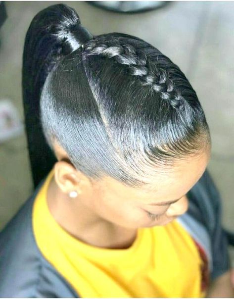 Single and Individual Braids You Must Love Buns Styles, Tia Hair, Ponytails Hairstyles, Invisible Ponytail, Tan Skin Blonde Hair, Tree Braids, Pony Tails, Black Ponytail Hairstyles, Bun Updo