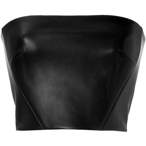 David Koma Leather Bustier ($265) ❤ liked on Polyvore featuring tops, crop tops, shirts, black, strapless crop top, bustier crop top, boyfriend shirt, strapless bustier and holiday shirts Leather Bustier Top, Mode Monochrome, Black Leather Crop Top, Black Bustier Top, Boyfriend Shirts, Crop Tops Shirts, Leather Tops, Strapless Shirt, Top Bustier