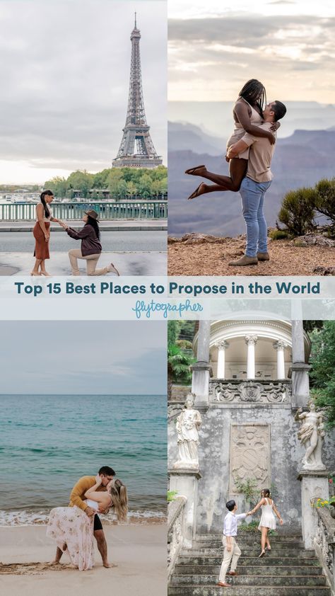 Are you getting ready to ask the person you love most in the world the biggest, most important question of both of your lives? A moment as romantic as your marriage proposal requires a backdrop to match, and there are so many more places to propose in the world beyond Las Vegas and Niagara Falls — though those spots are good too! ❤️ Wedding Proposal Ideas, Places To Propose, Best Places To Propose, Proposal Photoshoot, Creative Proposals, Baker Beach, Romantic Kiss, Perfect Proposal, Surprise Proposal