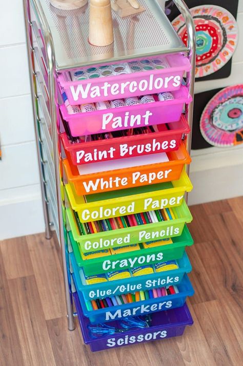 Art Room Organization, Homeschool Room Design, Hiasan Bilik Tidur, Craft Room Design, Hiasan Bilik, Bilik Tidur, Craft Area, Kids Room Organization, School Room