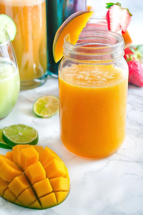 Mango Agua Fresca | Nutrition to Fit Mango Agua Fresca, Mango Juice Recipe, Mango Drinks, Fruit Juice Recipes, Sugarcane Juice, Mango Recipes, Mango Juice, Agua Fresca, Free Tea