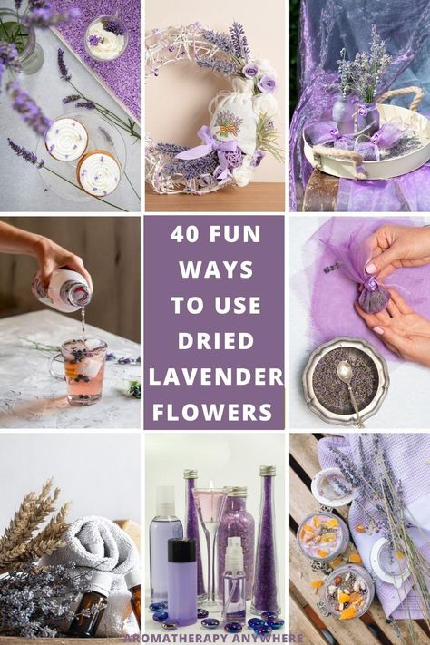 Lavender Products Ideas, Dried Lavender Diy Ideas, Things To Make With Dried Lavender, Lavender Flower Recipes, Dried Lavender Uses Decor, How To Use Lavender, How To Dry Lavender Flowers, Lavender Christmas Decor, Lavender Buds Uses