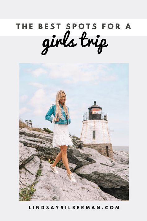 Get a list of 30+ girls trip destinations to add to your girls getaway bucketlist. These travel destinations are perfect for girls weekend getaway ideas or for longer girls trips around the world. You'll find trips to take with your girlfriends all around the world that work for every budget and friendcation ideas that are unexpected. | girls getaway destinations | best girls trip destinations | girls getaway weekend ideas | girls trip destinations weekend getaways Girls Trips In The Us, Girls Getaway Weekend Ideas, Lindsay Silberman, Best Girls Trip Destinations, Girls Getaway Weekend, Sister Vacation, Weekend Getaways In The South, Girls Trip Ideas, Girls Trip Destinations