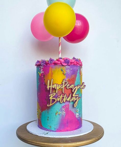 Bright Buttercream Cake, Fiesta Birthday Cake Ideas, Bright Cake Ideas, Colourful Cake Designs, Colourful Cake Ideas, Colorful Cakes Birthday, Cake Ideas For Girls Birthday, Colourful Birthday Cake, Bright Birthday Cakes