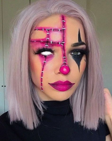 Maquillage Halloween Clown, Crazy Halloween Makeup, Halloween Makeup Clown, Halloweenský Makeup, Kostuum Halloween, Holloween Makeup, Creepy Makeup, Creepy Halloween Makeup, Cute Halloween Makeup