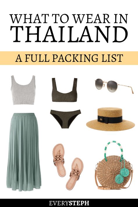 What to Wear in Thailand | A Complete Thailand Packing List - Every Steph Pack For Thailand, What To Wear In Thailand, Thailand Travel Clothes, 2 Weeks In Thailand, Thailand Packing List, Thailand Packing, Thailand Outfit, Thailand Travel Destinations, Thailand Map