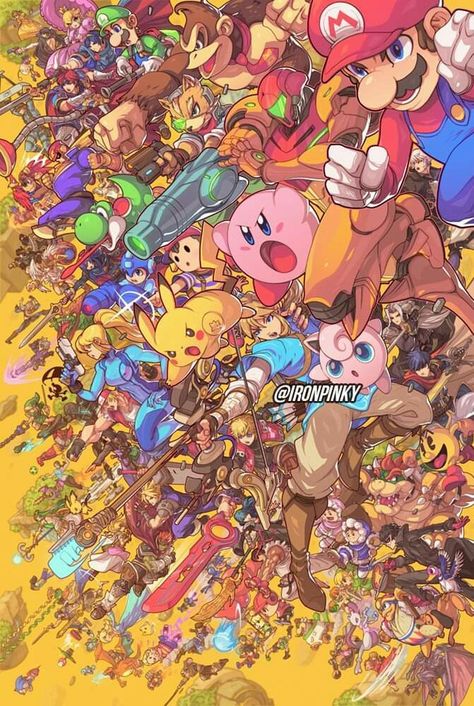 Videogames Wallpaper, Nintendo Tattoo, Super Smash Bros Characters, Super Smash Bros Game, Super Smash Ultimate, Super Smash Bros Memes, Super Smash Bros Brawl, Nintendo Super Smash Bros, Retro Gaming Art