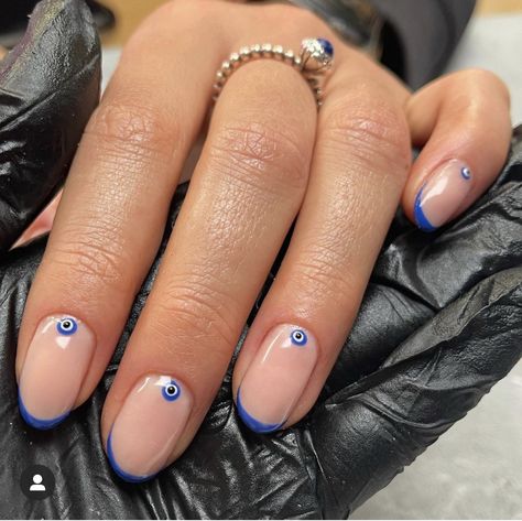 Evil Eye Nails, Eye Nail Art, Minimal Nails, Summery Nails, Casual Nails, Nagel Inspo, Cat Kuku, Manicure Y Pedicure, Dream Nails