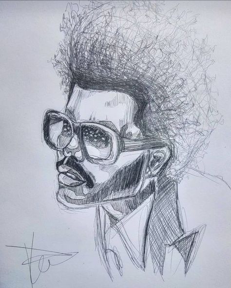 The Weeknd Art Drawing, Drawing The Weeknd, The Weeknd Drawing Easy, Rapper Art Drawing, The Weeknd Sketch, Rappers Drawing, The Weekend Sketch, The Weeknd Drawing, Gcse Art Sketchbook