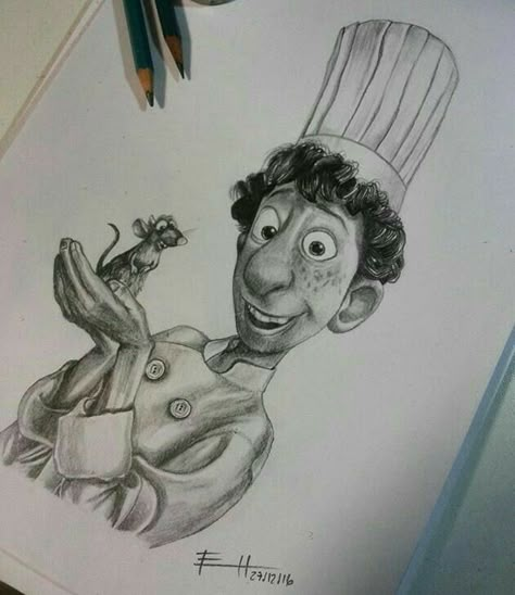 Ratatouille Drawing, Drawing Disney, Disney Character Drawings, Cartoon Kunst, Cartoon Drawings Disney, Disney Drawings Sketches, Pencil Sketch Images, Disney Art Drawings, Drawing Cartoon Characters