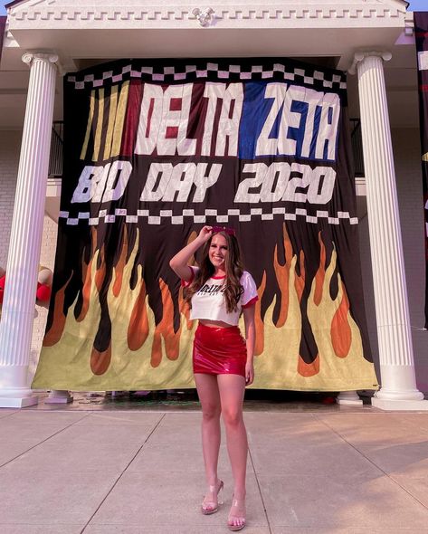 Nascar Bid Day Theme, Race Car Sorority Theme, Race Car Bid Day, Nascar Bid Day, Bid Day Outfits, Rush Themes, Phi Sigma Rho, Sorority Themes, Recruitment Themes