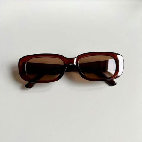 "Unique retro vintage style brown \"tea\" rectangle square sunglasses brown frame with a brown lens These glasses are unisex! UVA and UVB protection brand new" Brown Square Sunglasses, Brown Sunglasses Aesthetic, Vintage Glasses Aesthetic, Football Costume, Browline Sunglasses, Brown Tea, Fancy Glasses, Brown Glasses, Brown Accessories