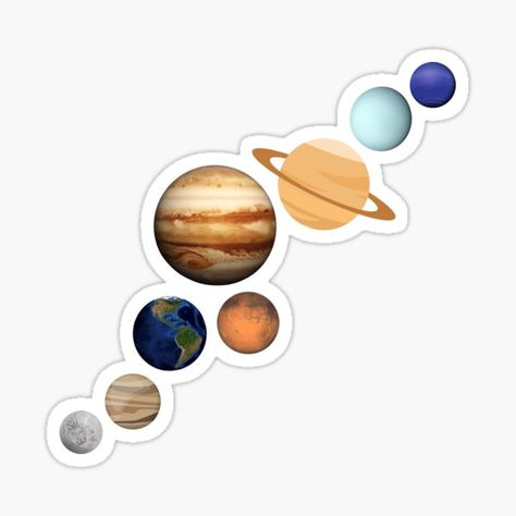 Astronomy Stickers, Planets In Solar System, Alignment Design, Vintage Aesthetic Stickers Printables, Planet Stickers, 8 Planets, Power Ranger Birthday, Cute Puppies And Kittens, Sticker Printable