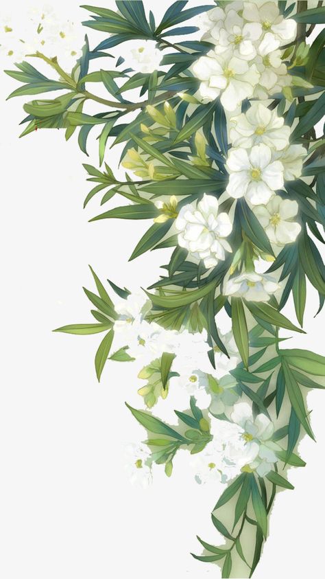 Green Floral Decor, White Flowering Plants, Autumn Leaf Color, White Rose Flower, Leaves Illustration, Leaf Drawing, Plant Painting, Watercolor Flowers Paintings, Deco Floral