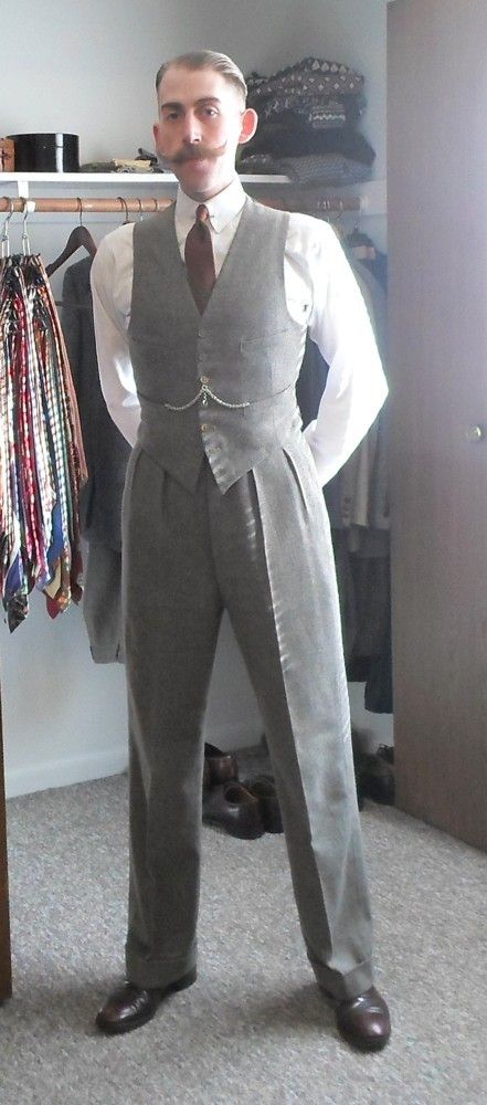 1930 Suit Men, Men’s Suit Vest, 1930 Fashion Mens, 1950s Suit Mens, Vintage Suits For Men, 1920 Mens Fashion, Suit With Waistcoat, 1890s Mens Fashion, Sherlock Outfit