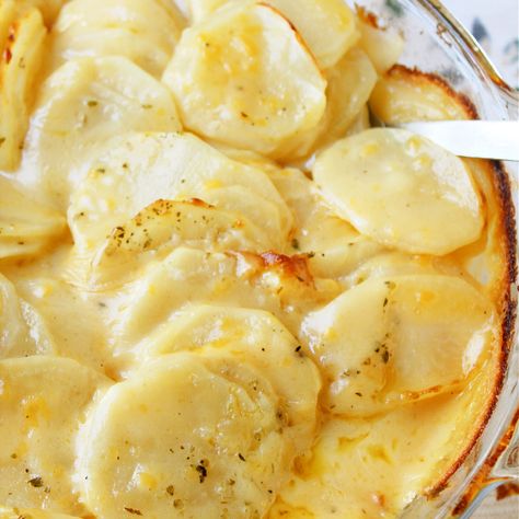 Cheesy Au Gratin Potatoes Cheesy Au Gratin Potatoes, Au Gratin Potatoes, Au Gratin Potato Recipes, Gratin Potatoes, Potato Flour, Gluten Free Potatoes, Potato Recipes Side Dishes, Potatoes Au Gratin, Dinner Side Dishes