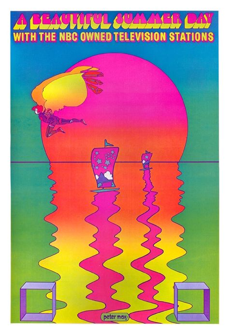 Max 1970 Peter Max Art, Poster Book, Peter Max, Pop Art Posters, Pop Art Print, Design Graphique, Cool Posters, Retro Art, Beautiful Summer