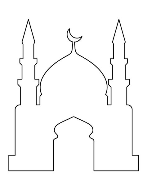 Mosque pattern. Use the printable outline for crafts, creating stencils, scrapbooking, and more. Free PDF template to download and print at http://patternuniverse.com/download/mosque-pattern/ Mosque Pattern, Printable Outline, Ramadan Printables, Decoraciones Ramadan, Islamic Kids Activities, Aktiviti Kanak-kanak, Ramadan Kids, Ramadan Kareem Decoration, Eid Crafts