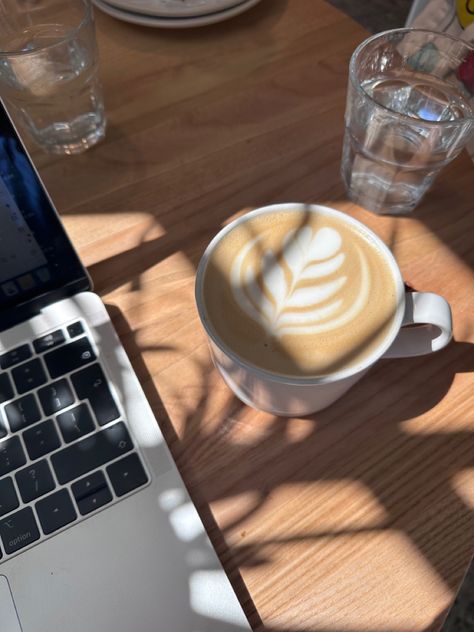 Latte art in a coffee shop - cafe ~ coffee Coffee Order Aesthetic, Working Coffee Shop Aesthetic, Work Cafe Aesthetic, Coffee Shop Working Aesthetic, Work From Coffee Shop Aesthetic, Cafe Work Aesthetic, Work Remotely Aesthetic, Work From Cafe Aesthetic, Working At A Cafe Aesthetic