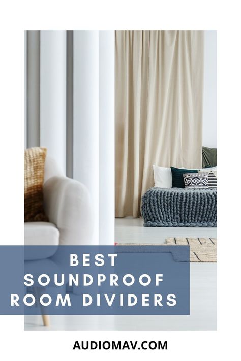 Read this post to find the best soundproof room dividers, as well as, why you need sound-dampening curtains, and what you should consider when buying the right ones #SoundDampeningCurtains #SoundproofCurtains #SoundproofRoomDividers #RoomDividers #Soundproofing Curtain Dividing Room, Room Divider Sound Barrier, Room Divider Sound Proof, Sound Proof Office Space, Soundproof Room Divider, Sound Proof Room Divider, Room Devision Ideas Diy, Sound Dampening Decor, Dividing Rooms Without Walls