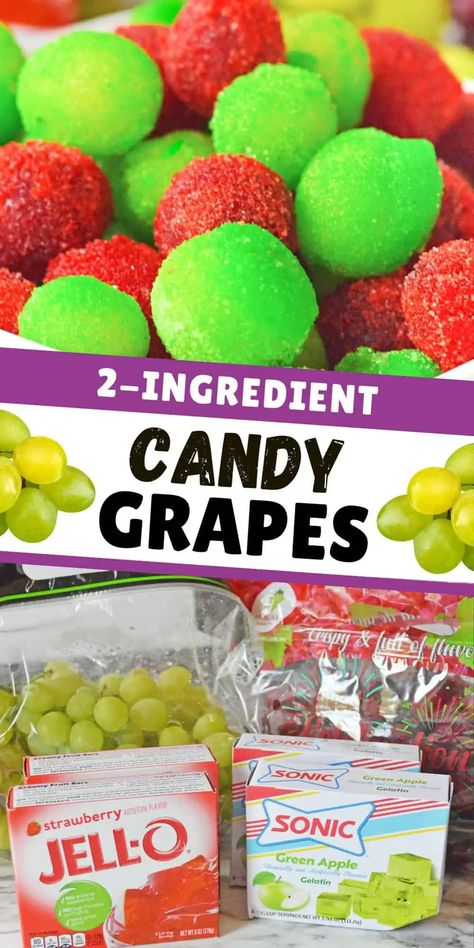 Grape Snacks, Candied Grapes Recipe, Candied Fruit Recipes, Candied Grapes, Candy Grapes, Jello Flavors, Sugared Grapes, 2 Ingredient Recipes, Fruit Centerpieces