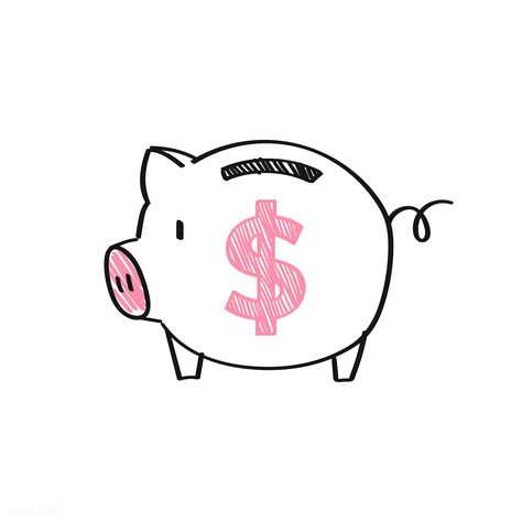 Piggy bank with a dollar sign illustration | free image by rawpixel.com / Minty Saving Money Piggy Bank, Money Clipart, Banks Icon, Bank Money, Sign Illustration, Money Icons, Money Sign, Cute Piggies, Dollar Sign