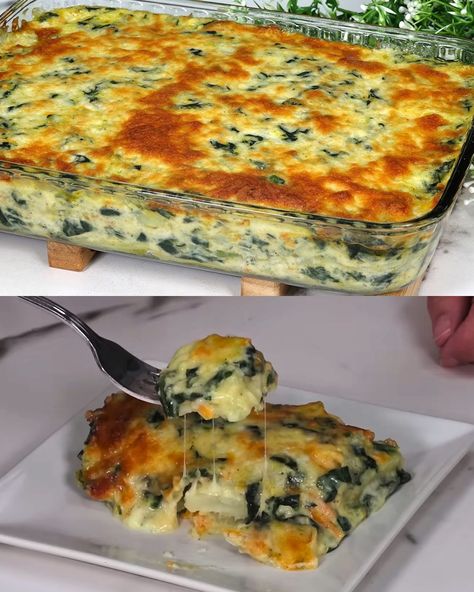 Bechemel Sauce, Baked Cauliflower Casserole, Potatoes And Spinach, Spinach Gratin, Bechamel Sauce Recipe, Zucchini Cakes Recipe, Spinach Casserole, Hearty Vegetable Soup, Sauce Béchamel