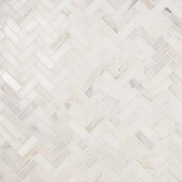 Alaska White Collection | TileBar.com Calacatta Monet, Marble Herringbone, Herringbone Backsplash, Primary Bath, Kitchen Backsplash Designs, White Backsplash, Backsplash Designs, Herringbone Tile, Marble Mosaic Tiles