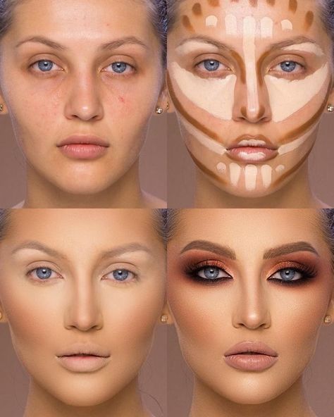 Makeup Contouring, Best Contouring Products, Make Up Foundation, Makeup Steps, Make Up Tutorials, Makeup List, Makeup Spray, Makijaż Smokey Eye, Makeup Tricks