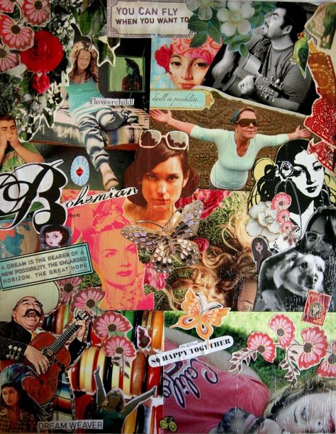 collage art: with magazine clippings and photos Kunstjournal Inspiration, File Decoration Ideas, Soul Collage, Family Collage, Art Du Collage, Paper File, Collage Diy, Sketchbook Cover, Collage Book